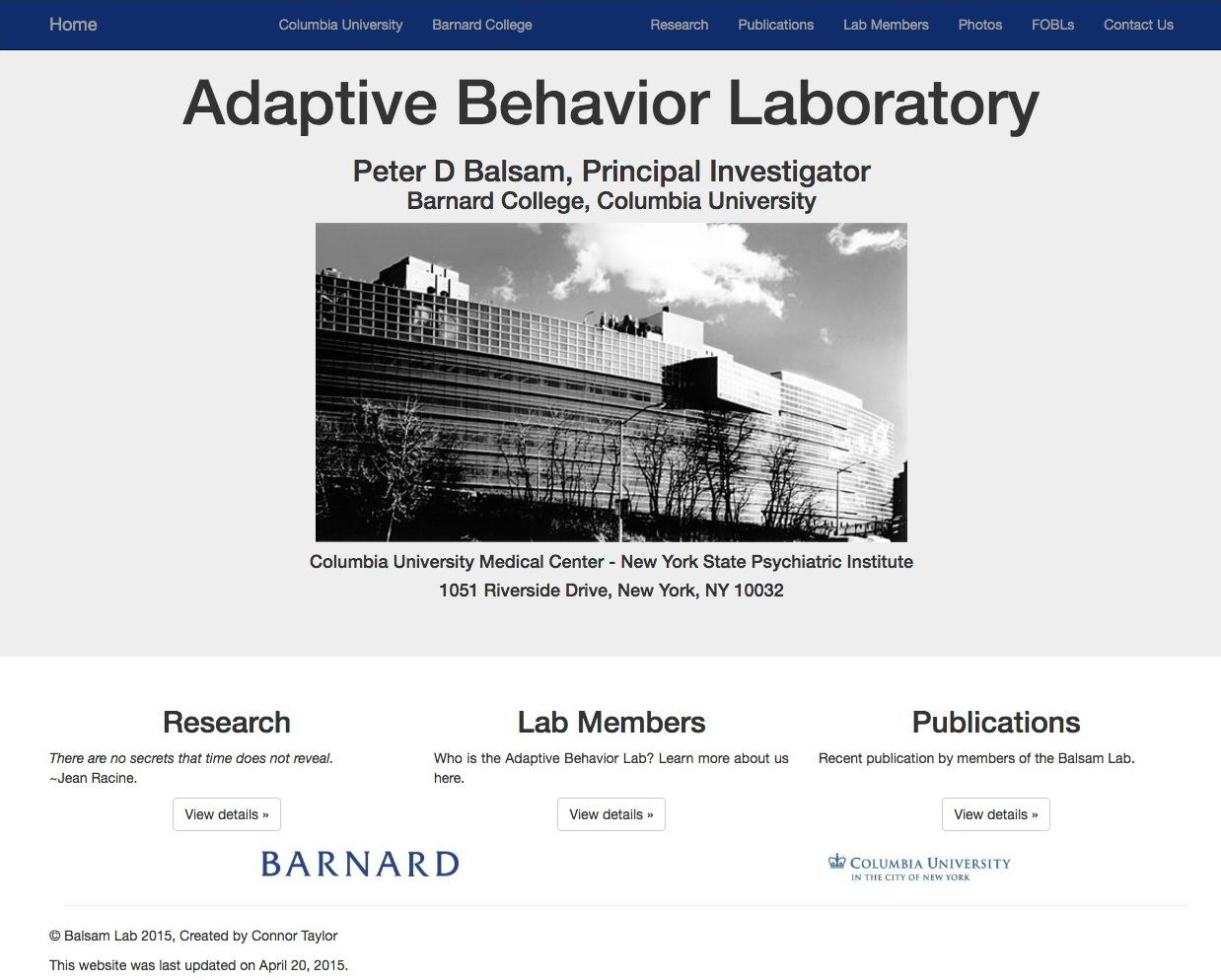 Balsam: Adaptive Behavior Lab