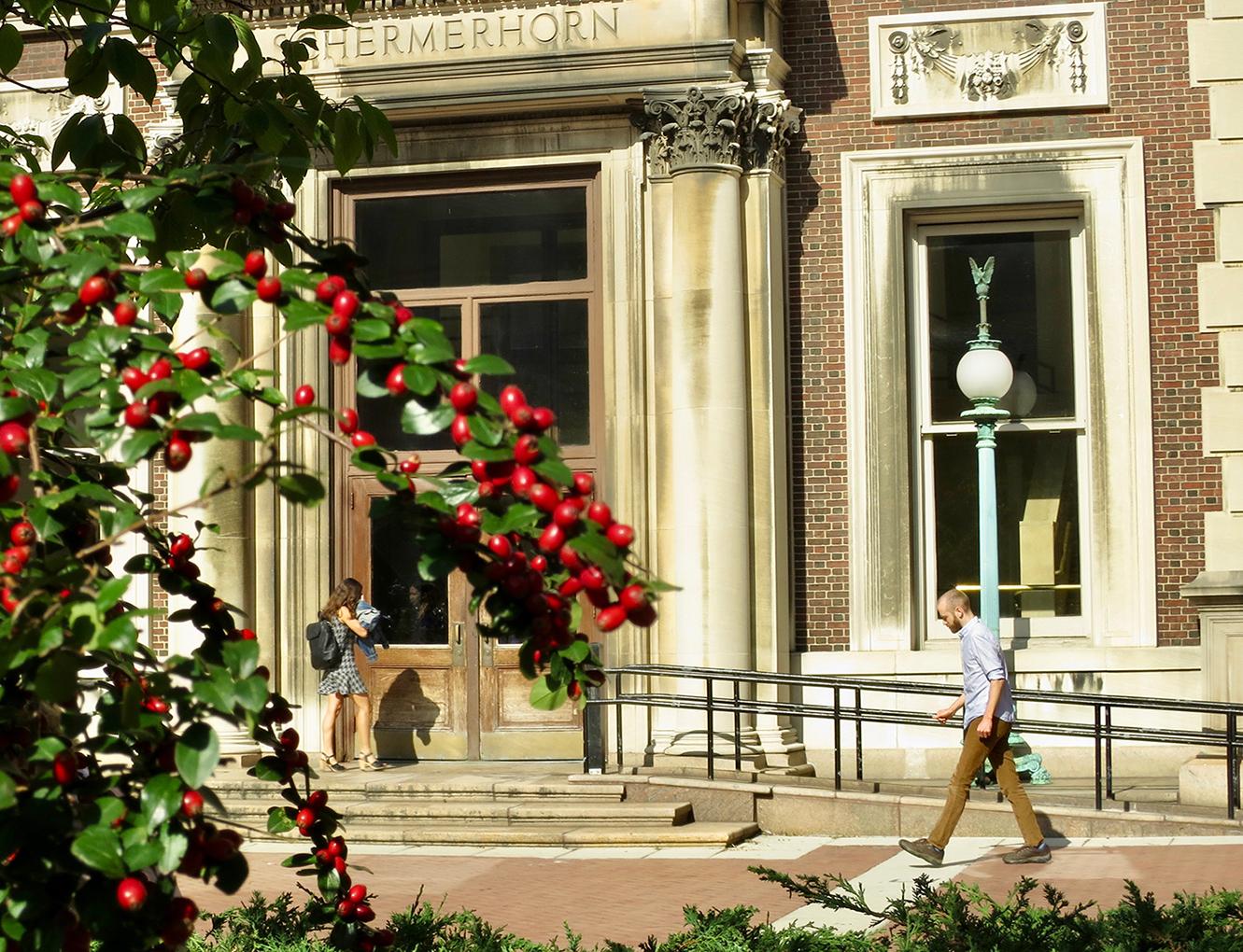 Schermerhorn Hall, home to the Department of Psychology, in fall